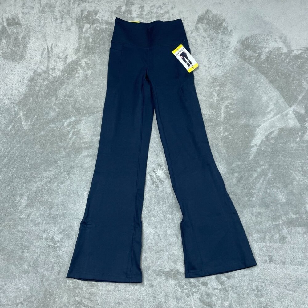 Jockey Womens Studio Flare Pant S Neo Navy Waist 31" Inseam NWT 6554